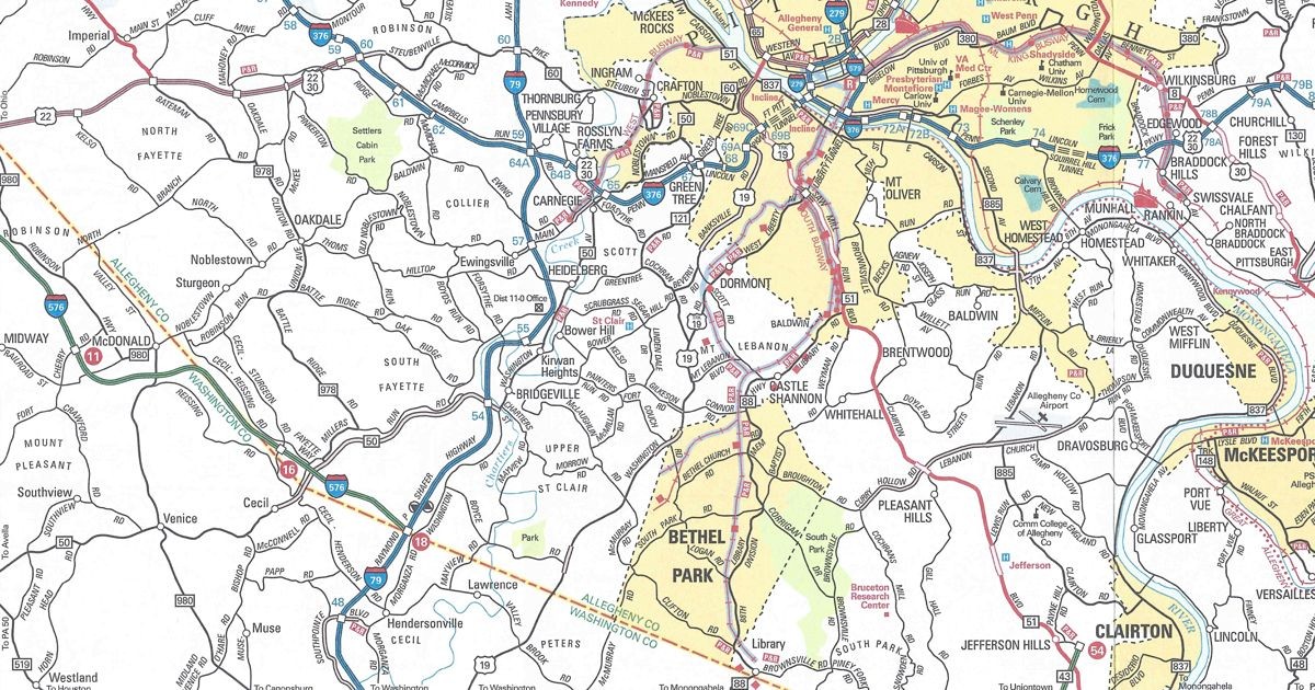 2024 Official Road Map Pennsylvania Highways   I576completed 