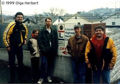 Group photo from the first recorded road enthusiast meet in Greensburg on February 27, 1999