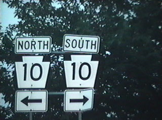 PA 10 shields at the end of the off ramp from southbound US 1